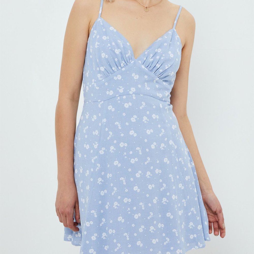 Blue LA Hearts Floral Mini Dress
